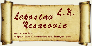 Leposlav Mesarović vizit kartica
